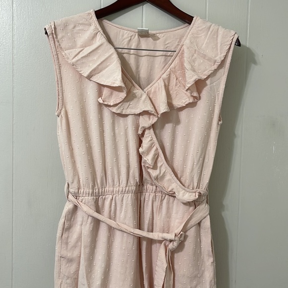 ROXY Pale Pink Ruffles Shorts Romper “Cool Your Heart” with Belt size 6 - Picture 4 of 16